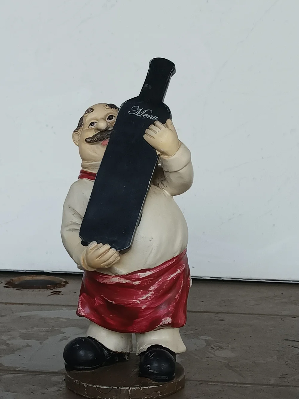 Vtg Italian Fat Chef Baker Holding Menu Statue Figurine Retro Kitchen Decor Med.